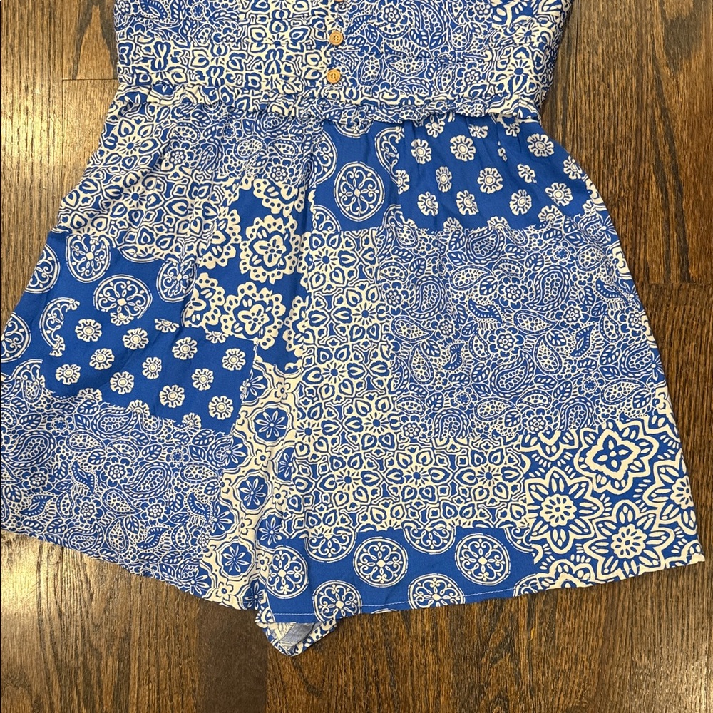 Zara Blue and White womans small Romper - Picture 4 of 8